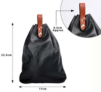Hulara-Genuine Cowhide Leather Drawstring Shell Pouch Shotgun Ammo Storage Pouch Rifle Ammunition Am - 19