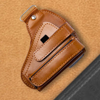 Hulara Full Grain Leather Revolver Carry Case – Durable Black Belt Cover for Safe Transport and Storage for Men Women Pistol Holsters, Gun Holders for Magzine, Colt Gun - 10