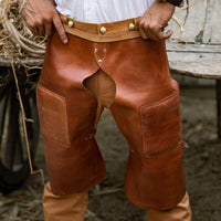 Hulara Full Grain Buff Leather Cowboy Chaps for Men Fashion Western Chaps Riding Chaps for Women & M - 3