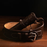 Hulara Full Grain DD Harness Leather Western Gun Holster Belt for Men Heritage Rough Rider 357 Magnum Holster Cowboy Gun Belt .38/.357 Cal - 7