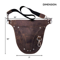 Hulara Brown Full Grain Leather Florist Tool Bag for Gardener Farmer Tools Holster With Adjutable Belt for Florists, Small Carpenter Electrician Organizer Kit. - 3