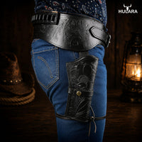 Hulara Western Gun Belt with Holsters for Heritage Rough Rider| Cowboy Holster Belt|Revolver Holster