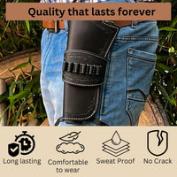 Hulara Leather Western Gun Holster for .22 Caliber Revolver – Fits 4