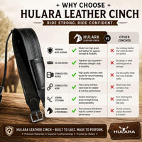 Hulara Western Carved Leather Rear Flank Back Saddle Girth Cinch Belt with Bucking Strap Comfytack | Premium Flank Cinch