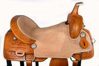 Hulara Western Saddle Tooled Genuine Leather Horse Saddle Carved Comfy Seat Size 18 Inch Western Saddle for Horses Barrel Racing Saddle - 2