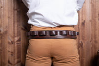 Hulara Western Leather Cartridge Belt - Cowboy Shotgun Bandolier for 12 Gauge Shell Bullet (Size 4) - 3