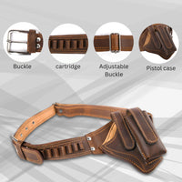 Hulara Full Grain Leather Revolver Carry Case – Durable Brown Belt Cover for Safe Transport and Stor - 2