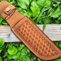 Hulara_Genuine Leather Case Handmade Real Leather Knife Sheaths With Belt Loop Pocket Knife Holder For Belt 4.7" Blade Fits Knife Holster - 7