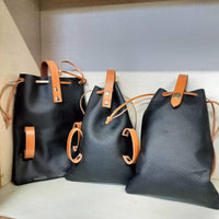 Hulara-Genuine Cowhide Leather Drawstring Shell Pouch Shotgun Ammo Storage Pouch Rifle Ammunition Am - 22
