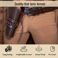 Hulara Leather Western Gun Holster for .22 Caliber Revolver – Fits 4