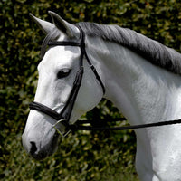 Hulara Top Grain Cowhide Leather English Bridle Stitched Padded Browband and Noseband Horse Bridle Horse Bit Bridle with Reins Bridles for Horses - 2