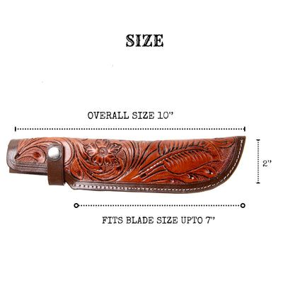Hulara Genuine Leather Knife Sheath â€“ Handmade Leather Knive Holder with Belt Loop, Fits 4-10" Blade â€“ Fixed Blade Knife Sheaths, Knifes Scabbard for Belt
