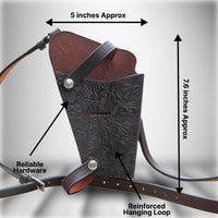 Hulara Western Shoulder Holster Cowboy Buff Leather for Glock 1911 Holster Right Hand Gun Holster Craved Concealed Carry Pistol Holster for Handguns 9mm Gun Shoulder Sling Holster - 4