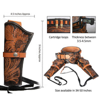 Hulara Genuine Leather Western Gun Belt Concealed Carry Gun Holster Belt for Men Women Cowboy Costume Revolver Holster Pistol Tactical Hoslter - 4