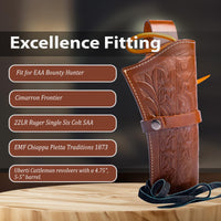 Hulara Leather Western Gun Holster Heritage Rough Rider .Colt SAA Ruger Wrangler Single Six Vaquero Uberti Cattleman Cowboy Holsters for 4.75" and 5.5" Barrel Revolvers Heritage Holster - 6