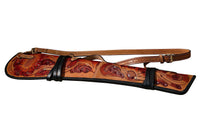 Hulara Real Leather Rifle Scabbard for Lever Action Rifle Case Shotgun Scabbard Carved Saddle Scabbard For Henry Big Boy Rifle With Padded Interior Protection (Brown_2, Solid)