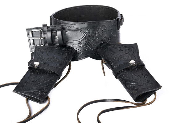 Hulara Genuine Leather Western Gun Belt Concealed Carry Gun Holster Belt for Men Women Cowboy Costume Revolver Holster Pistol Tactical Hoslter