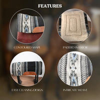 Hulara Equestrian Saddle Blanket with Chevron Pattern, Black and White, Heavy Duty Horse Saddle Pad - 4