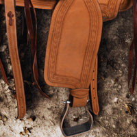 Hulara Western Saddle Tooled Genuine Leather Horse Saddle Carved Comfy Seat Size 16 Inch Western Saddle for Horses Barrel Racing Saddle - 3