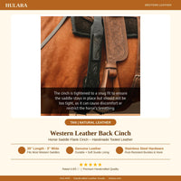 Hulara Western Carved Leather Rear Flank Back Saddle Girth Cinch Belt with Bucking Strap Comfytack |Premium Flank Cinch Belt Leather Horse Girth, Brown - 4
