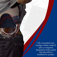 Hulara Ambidextrous Pocket Holster Conceal Carry Pocket Holster for Pistols Gun Pocket Holsters for Concealed Carry Conceal Carry for Pistols, Revolvers, Soft, Designed for Comfort - 2