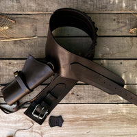 Hulara Full Grain DD Harness Buff Leather Western Gun Holster for Men - Heritage Rough Rider 357 Magnum Cowboy Gun Belt and Holster for .38/.357 Cal Revolver - 11