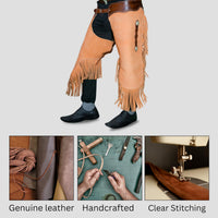 Hulara Suede Leather Western Cowboy Chaps for Men/Womens Chaps Hunting Protective Chaps with Yoke Se - 6