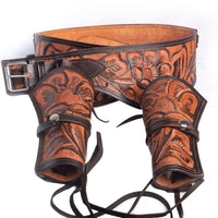 Hulara Full Grain DD Harness Buff Leather Western Gun Holster for Men Heritage Rough Rider 357 Magnum Holster Cowboy Gun Belt and Holster .38/.357 Cal Revolver Holster. - 7