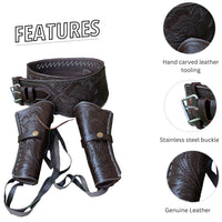 Hulara Genuine Leather Western Gun Belt Concealed Carry Gun Holster Belt for Men Women Cowboy Costume Revolver Holster Pistol Tactical Hoslter - 12