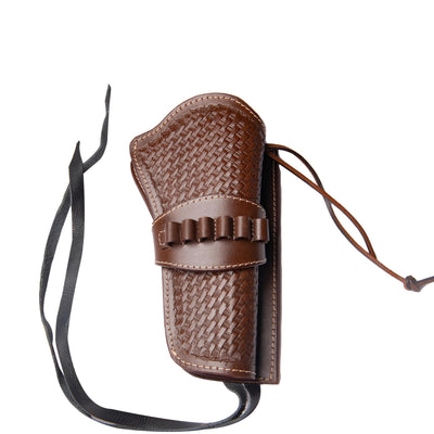 Hulara Leather Western Gun Holster for .22 Caliber Revolver – Fits 4" to 6" Barrel – Cowboy Style Belt Holster for Heritage Rough Rider (Black, Left Holster)
