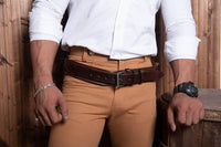 Hulara Western Leather Cartridge Belt - Cowboy Shotgun Bandolier for 12 Gauge Shell Bullet (Size 1) - 6