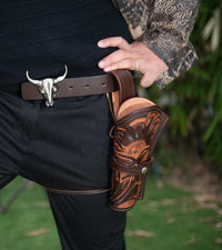 Hulara Leather Western Gun Holster Heritage Rough Rider .Colt SAA Wrangler Single Six Vaquero Uberti Cattleman Cowboy Holsters for 4.75