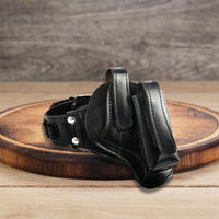 Hulara Full Grain Leather Revolver Carry Case – Durable Black Belt Cover for Safe Transport and Storage for Men Women Pistol Holsters, Gun Holders for Magzine, Colt Gun - 5