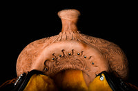 Hulara Western Saddle Tooled Genuine Leather Horse Saddle Carved Comfy Seat Size 14 Inch to 18 Inch Western Saddle for Horses Barrel Racing Saddle - 4