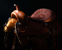 Hulara Western Saddle Tooled Genuine Leather Horse Saddle Carved Comfy Seat Size 14 Inch to 18 Inch Western Saddle for Horses Barrel Racing Saddle - 4