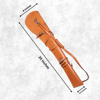 Hulara 35 Inch Plain Brown Leather Rifle Scabbard | Handmade Western Gun Case | Fits Winchester 1894 Marlin 336 Henry Bi