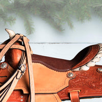 Hulara Western Saddle Tooled Genuine Leather Horse Saddle Carved Comfy Seat Size 15 Inch Western Saddle for Horses Barrel Racing Saddle - 3