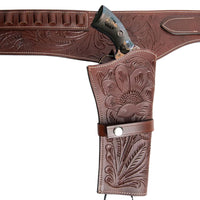 Hulara Full Grain DD Harness Buff Leather Western Gun Holster for Men Heritage Rough Rider 357 Magnum Holster Cowboy Gun Belt and Holster .38/.357 Cal Revolver Holster - 11