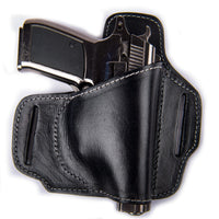 Hulara OWB Leather Holster Molded Pancake 2 Slot for Glock 17 Holster Fits 1911 Holster Slide Right- - 2