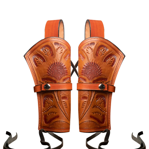 Hulara Leather Western Gun Holster Pack of 2 Heritage Rough Rider .Colt SAA Wrangler Single Six Vaquero Uberti Cattleman Cowboy Holsters for 4.75" and 5.5" Barrel Revolvers Set of 2
