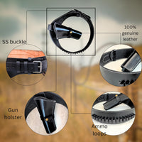 Hulara Genuine Leather Western Gun Belt Concealed Carry Gun Holster Belt for Men Women Cowboy Costume Revolver Holster Pistol Tactical Hoslter - 14