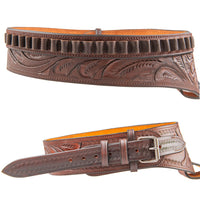 Hulara Genuine Leather Western Gun Belt Concealed Carry Gun Holster Belt for Men Women Cowboy Costume Revolver Holster Pistol Tactical Hoslter - 4