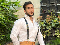 Hulara Full Grain Buff Leather Suspenders For Men/Women Adjustable Back Y Design Dress Suspenders For Men Brown Leather Suspenders For Men/Grooms/Wedding/Gift Mens Suspenders - 10