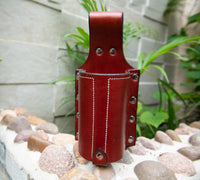 Hulara Full Grain Buff Leather Beer Holster Small Bottle Holster for Men Cowboy Beer Holder for Travel/Outdoor Beer Bottle Holder Belt Buckle - 4