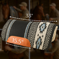 Hulara Equestrian Saddle Blanket with Chevron Pattern, Black and White, Heavy Duty Horse Saddle Pad - 3