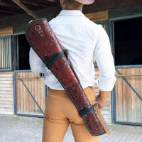 Hulara 33" Leather Rifle Scabbard Lever Action – Western Handmade Gun Case | Full Grain Leather Rifle Case | Fits Winchester, Marlin, Henry 16-24 Inch Barrel | Saddle & ATV Mount - 7