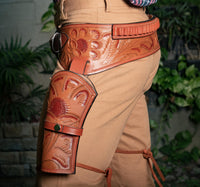 Hulara Genuine Leather Western Gun Belt Concealed Carry Gun Holster Belt for Men Women Cowboy Costume Revolver Holster Pistol Tactical Hoslter - 11