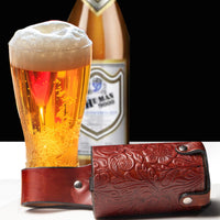Hulara Full Grain Buff Leather Beer Holster Small Bottle Holster for Men Cowboy Beer Holder for Travel/Outdoor Beer Holster Belt - 5
