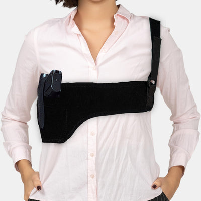 Hulara Quick Draw Shoulder Holster Belly Band Gun Holster, Men's/Women's Underarm Holster Adjustable Chest Gun Holster for Men & Women – Fits Glock, Sig Sauer, S&W, Ruger, & More
