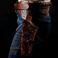 Hulara Full Grain DD Harness Buff Leather Western Gun Holster for Men Heritage Rough Rider 357 Magnum Holster Cowboy Gun Belt and Holster .38/.357 Cal Revolver Holster - 5